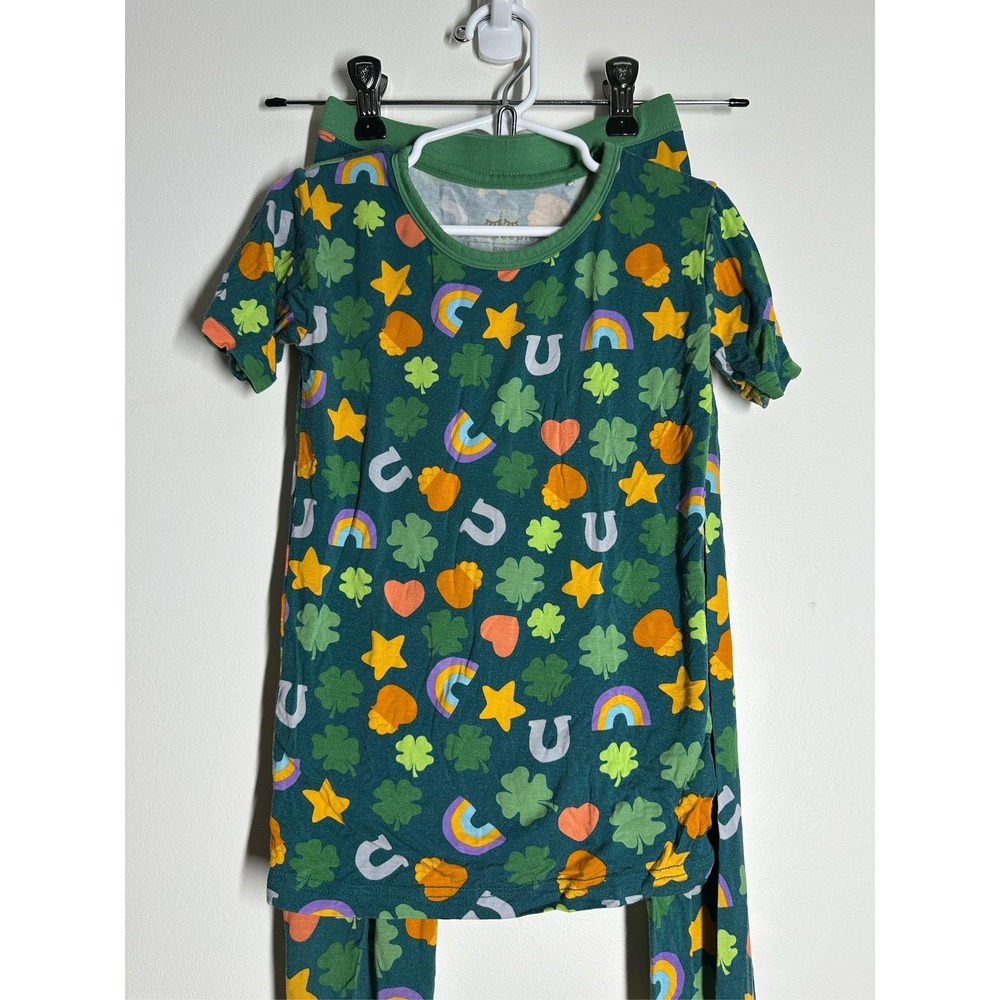 Little Sleepies Lucky Charms Bamboo Short Sleeve Pajama Set Kids 5/6 St Patricks - Picture 2 of 7